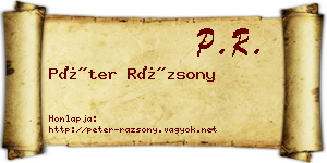 Péter Rázsony névjegykártya